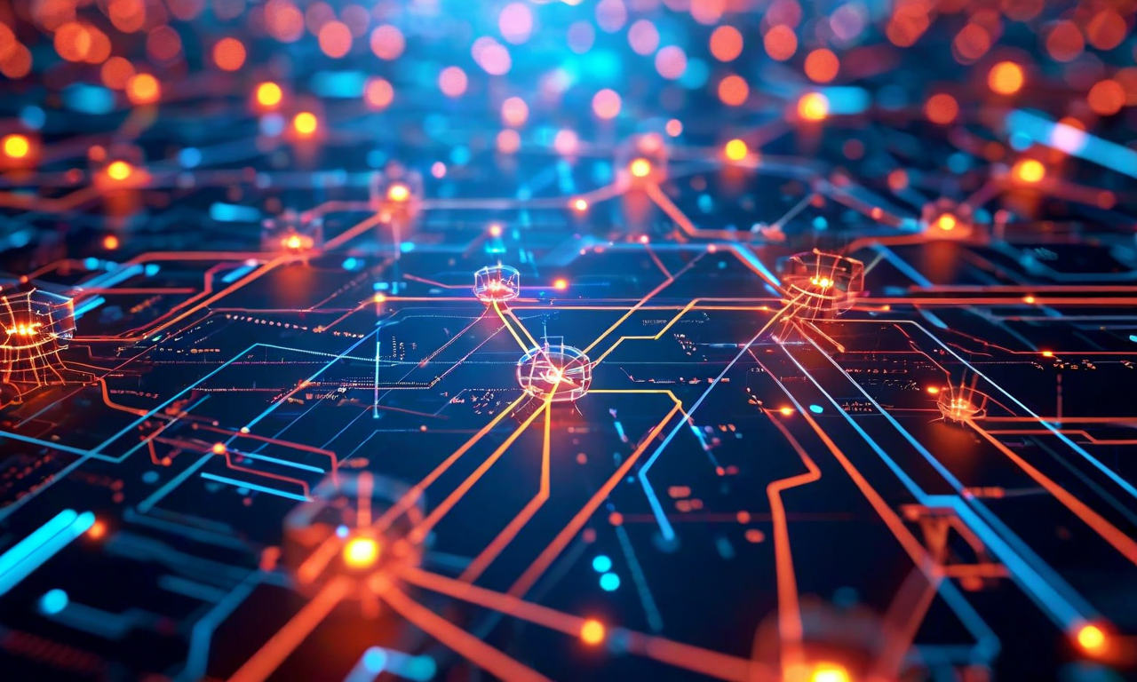 米国の半導体輸出規制フレームワークの複雑性を表現した抽象的なビジュアル。7nm、5nm、3nmなどのプロセスノードが発光する回路ノードとして表示され、中国、ロシア、イランなどの規制対象市場が警告インジケーター付きの制限ゾーンとして示されている。ノードと制限地域の間をライセンス要件の経路が流れるように接続し、複数の規制層が透明な平面と相互接続された線で表現されている。