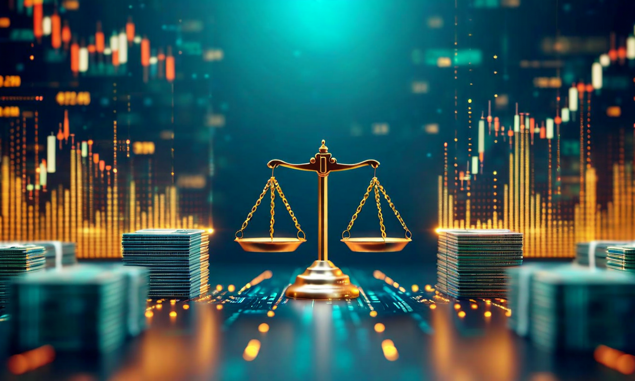 Business illustration depicting a balance between investment capital and employee equity shares, with shares remaining unmoved, symbolizing employees' decision to hold their Anthropic stock despite investor demand