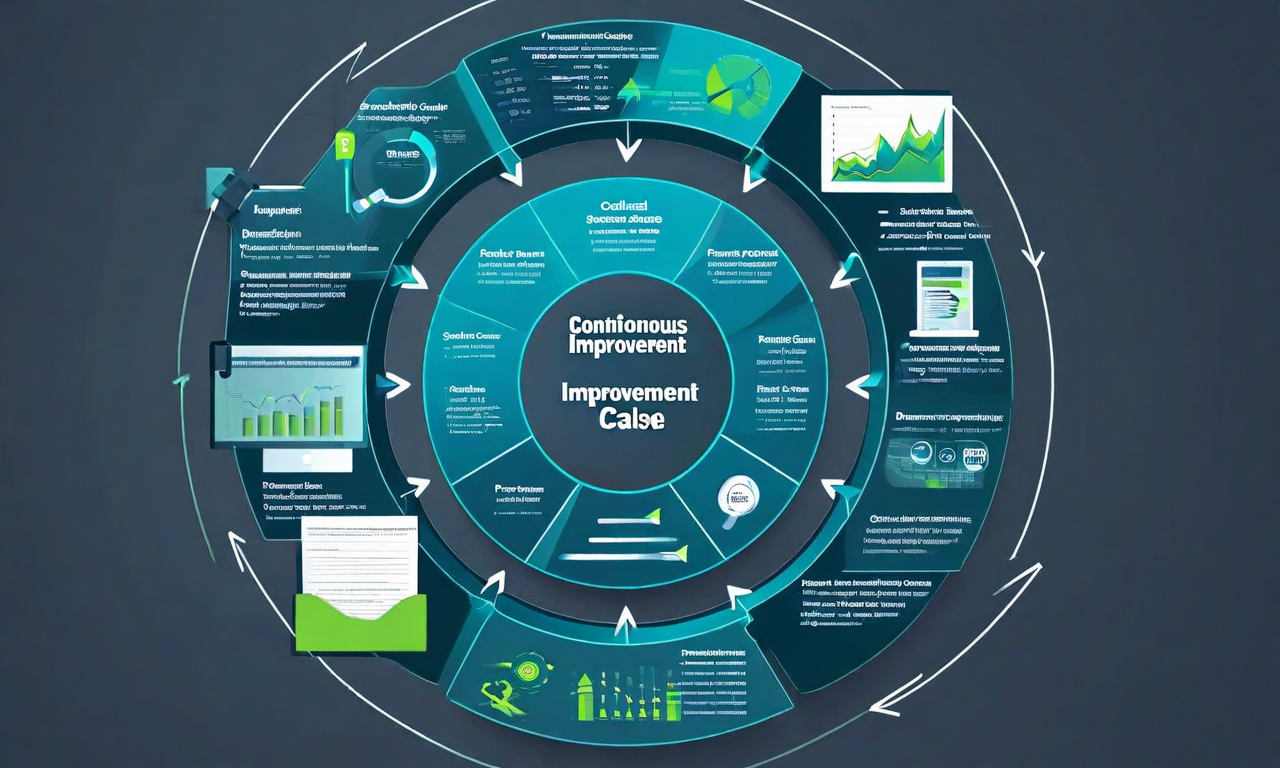 事象後の分析・改善サイクルを示す概念図。根本原因分析、規制当局への報告、安全対策の実装、継続的改善の4つのステージが矢印で循環的に接続されており、各段階が相互に関連する学習ループを表現している。