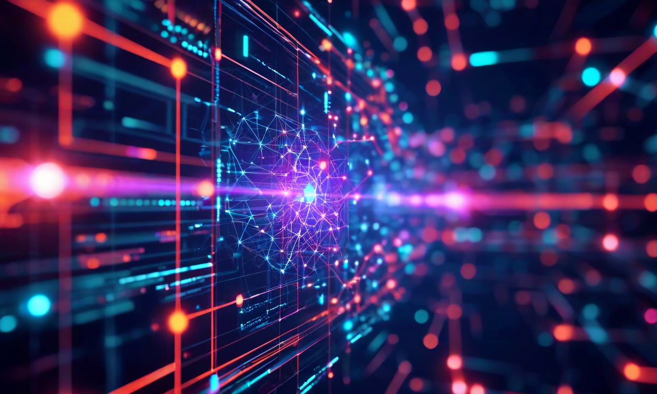 XAML StudioがもたらすUI開発の未来を表現した図。デザイナーと開発者が協働する中央ハブから、自動化されたワークフロー、スケーラブルなコンポーネント駆動開発、継続的な品質向上へと繋がる複数の接続ノードが放射状に広がっている。モダンなデジタルインターフェース、発光する接続線、階層的な設計要素で、統合と革新を示唆している。