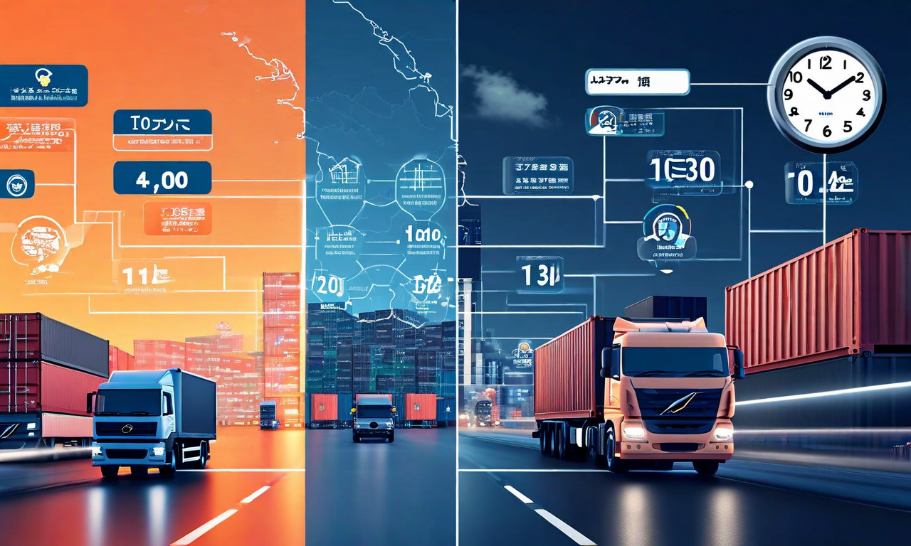 ロジスティクス企業の運用シナリオを示す画像。左側は石川県で14:00に警報を受け取り迅速に対応している状況、右側は鳥取県で同じ警報を16:30に受け取り遅延対応している状況を描写。2時間のタイミング不一致が意思決定と対応能力に与える影響を視覚化したもの。