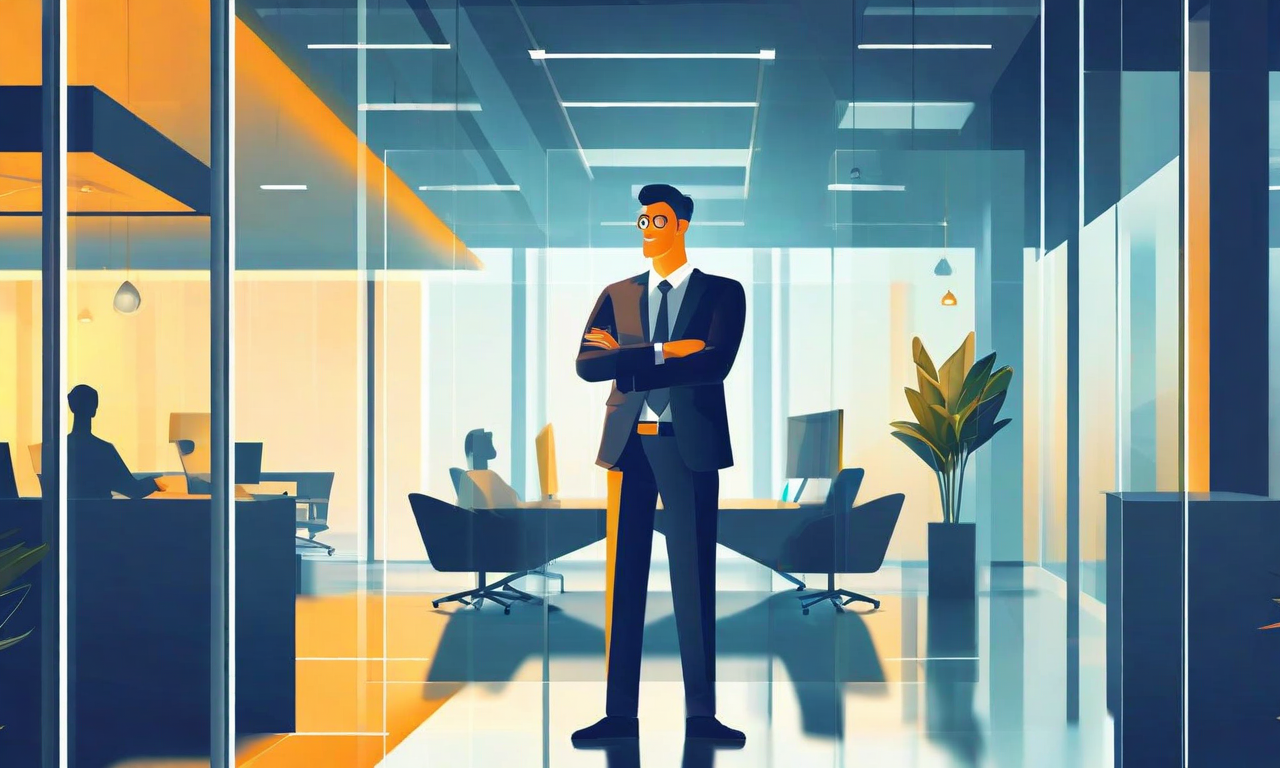 営業スタッフが安定した基本給と顧客満足度に基づくボーナスを獲得する理想的な状態を表現した画像。透明性と倫理性が確保された現代的なオフィス環境で、信頼と安定性の回復を視覚化したプロフェッショナルなイラスト。