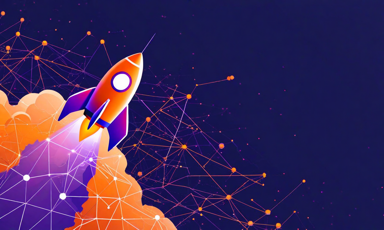 Illustration of an orange and purple Astro rocket emerging from an interconnected network of nodes representing Cloudflare's global edge computing infrastructure against a dark blue background with a subtle world map
