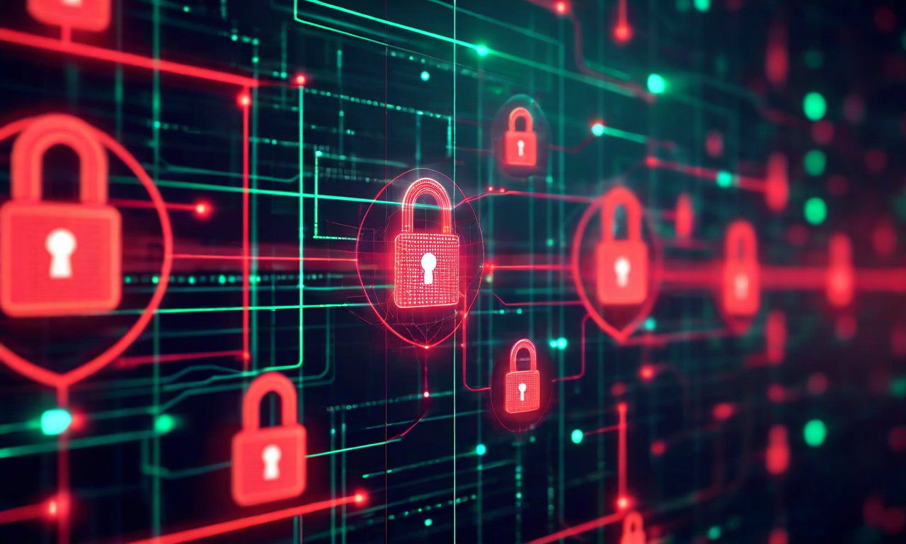 運用制約が設計上の利点に変換される概念図。地理的隔離、人員制限、暗号化キー管理、監査証跡要件などの制約が、相互接続されたノードとして表現され、同時にセキュリティシールドとして機能している。赤から緑へのカラーグラデーションが制約からセキュリティ利益への変換を示し、ロック、シールド、暗号化されたデータストリームが信頼性と保護を象徴している。