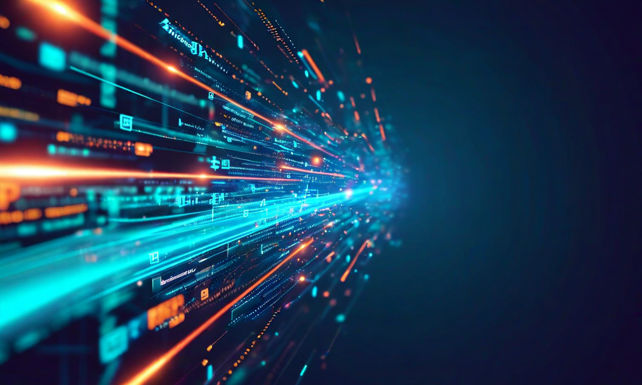 Abstract technical illustration showing markdown syntax symbols flowing through a geometric processing pipeline, transforming from raw text to structured HTML elements, representing high-performance parsing technology