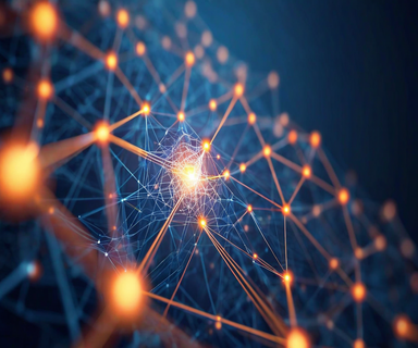 Abstract visualization of an interconnected network with a central glowing node representing Dave Farber's legacy, surrounded by active network pathways symbolizing the continuing internet engineering community