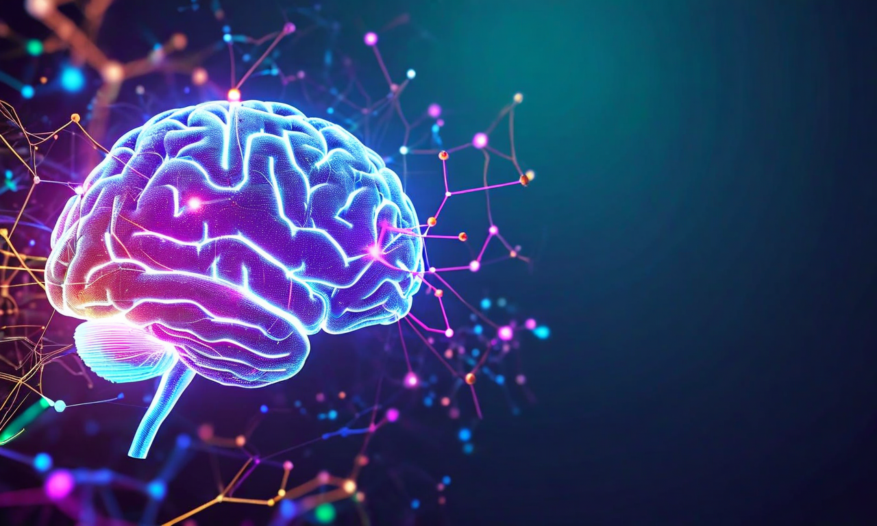 Scientific visualization depicting an artificial intelligence neural network connecting with a three-dimensional protein structure, with molecular compounds floating between them, representing the intersection of large language models and structure-based drug design