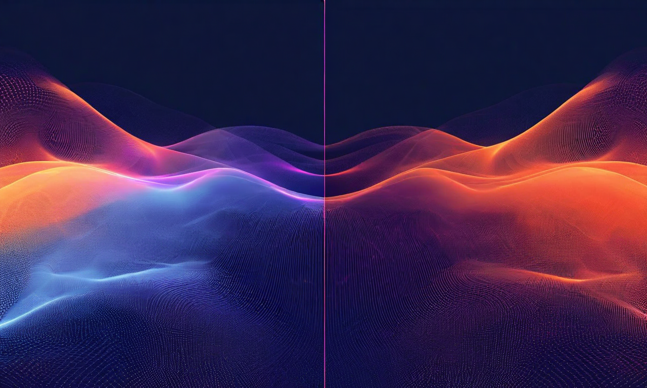 Abstract mathematical visualization contrasting scalar-reducible dynamics shown as smooth gradient descent contours on the left with scalar-irreducible dynamics depicted as complex non-converging vector fields on the right