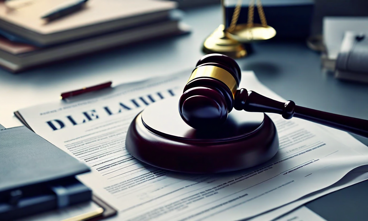 Overhead view of regulatory enforcement documents and gavel on a professional desk, representing Federal Reserve action against mortgage lending violations