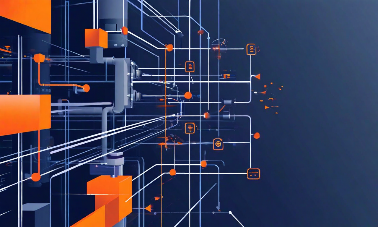 Technical illustration of a CI/CD infrastructure system with disconnecting nodes, representing the shutdown of a specialized continuous integration service and the resulting operational vulnerability
