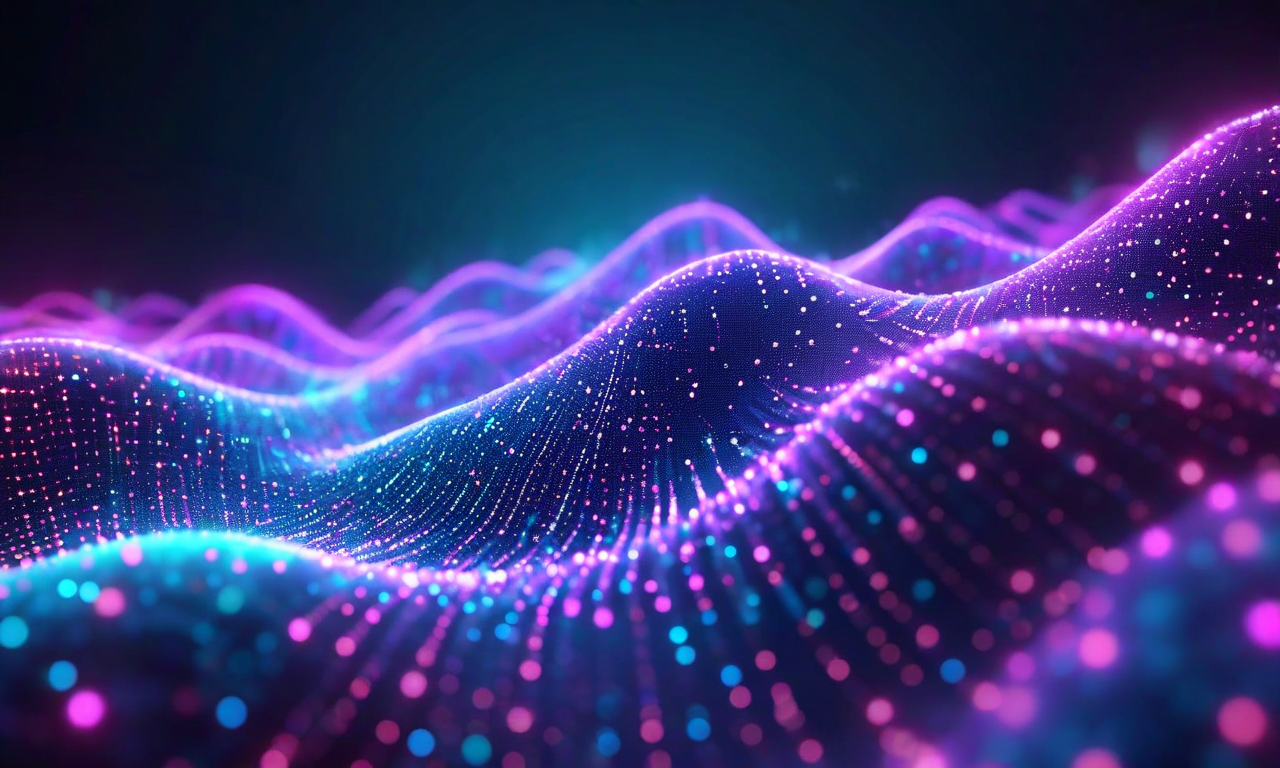 Abstract visualization of a three-dimensional geometric manifold with glowing data points, showing the contrast between chaotic and optimally curated data distributions in machine learning embedding space