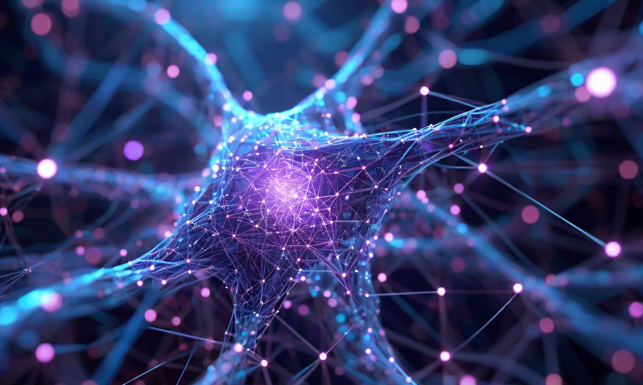 Abstract visualization of an advanced AI neural network architecture showing extended reasoning pathways with multiple interconnected processing layers in blue and purple tones, representing complex analytical capabilities