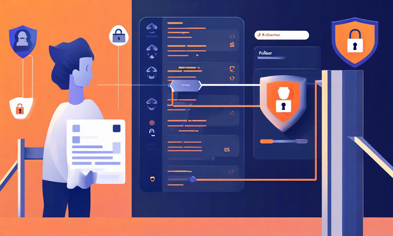 Illustration of GitHub repository access control showing pull request filtering through security gates, with user icons separated into collaborator and non-collaborator groups, representing granular contribution restrictions