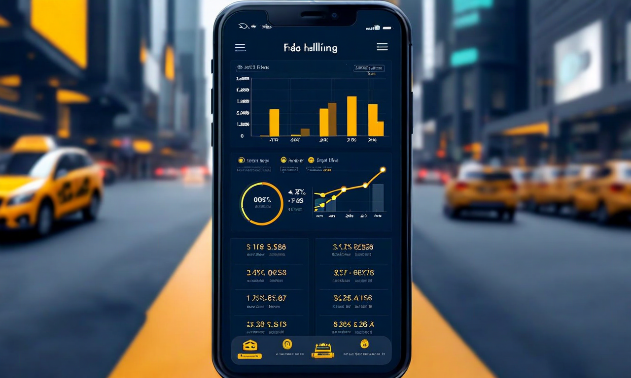 Split-screen image showing a smartphone with a ride-hailing app interface alongside an upward-trending business graph, representing sustained ridership despite fare increases in the ride-hailing market