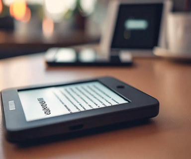 An older Kindle e-reader with physical keyboard displaying a connection error, contrasted with modern devices in the background, illustrating technology obsolescence