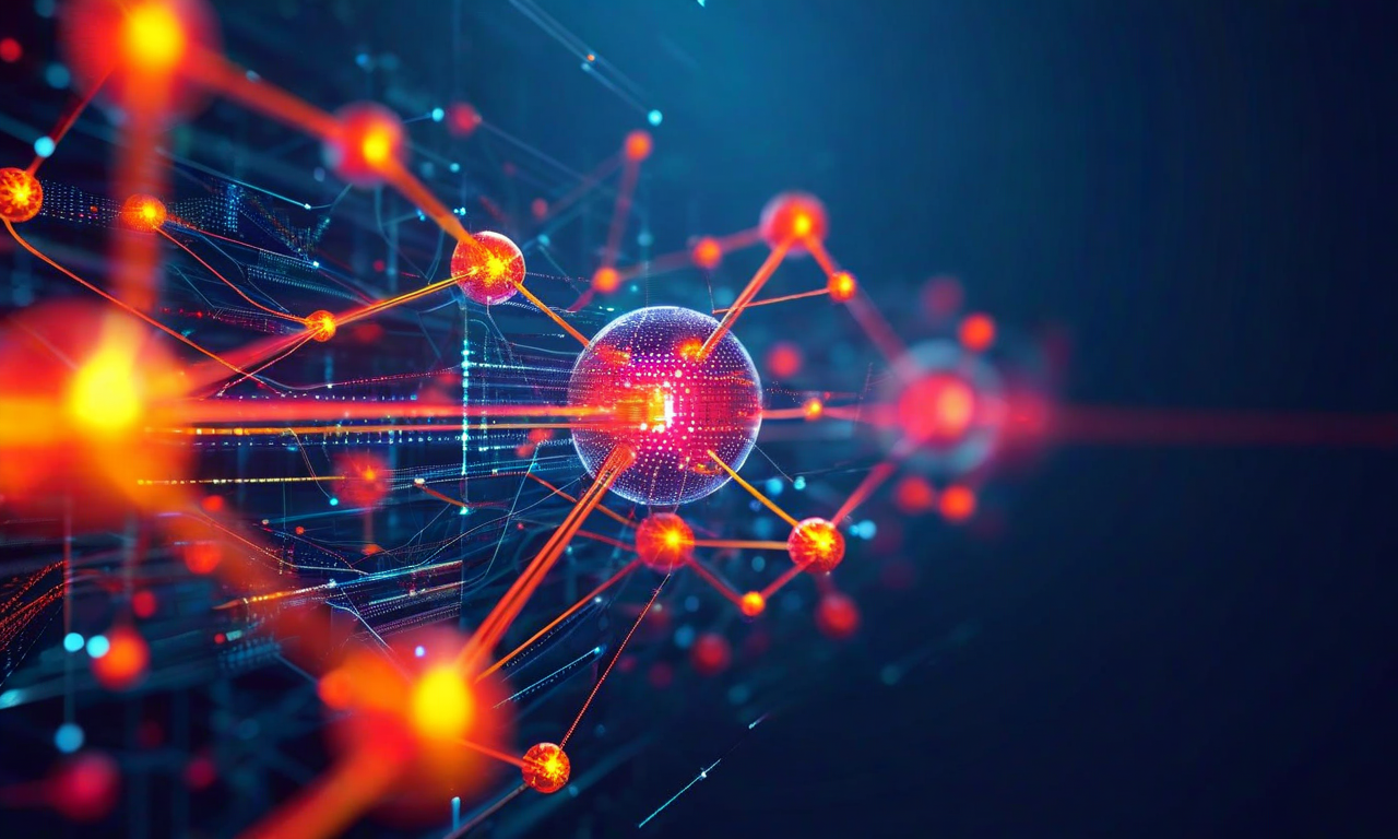 複合スパーシティ導入時のリスク要因を示す抽象的な技術図。中央のハブから4つのリスク要因(ルーティング不均衡、通信オーバーヘッド、メモリ断片化、精度低下)が分岐し、相互に接続された線で相互作用を表現。警告色の発光ノードと流動的なエネルギーフローにより、リスク間の複雑な依存関係と連鎖効果を視覚化。