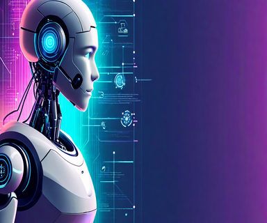 Conceptual illustration showing the transformation from traditional customer service chat interface to AI-powered autonomous agents, representing business model disruption and technological evolution