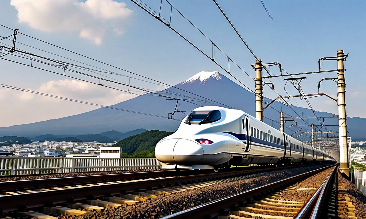 Kyushu Shinkansen bullet train operating on elevated tracks with railway infrastructure and safety inspection activities visible, representing the resumed operations between Shin-Minamata and Kagoshima-Chuo stations after earthquake safety verification