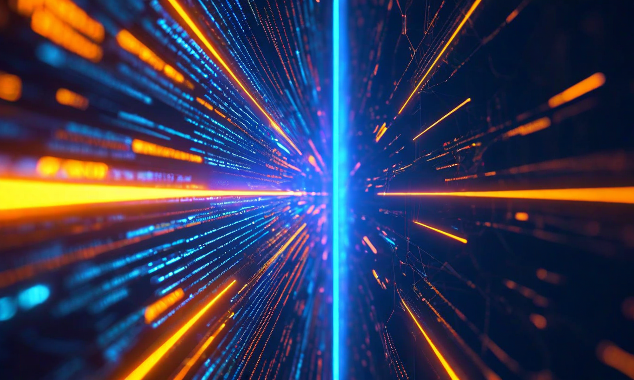 LLMの信頼性ギャップを表現した抽象的なデジタルビジュアル。左側は流暢で光る流れるテキストデータを示し、右側は不安定で断片化した幾何学模様と亀裂が表示されている。青とアンバーのネオンラインが対比を作り出し、表面の流暢さと内部の不確実性の緊張関係を視覚化している。