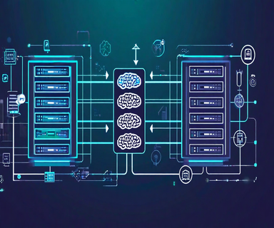 Technical architecture diagram illustrating the Model Context Protocol's client-server pattern, showing an AI client on the left connected through a central protocol layer to multiple data source servers on the right, with bidirectional arrows indicating standardized communication flow