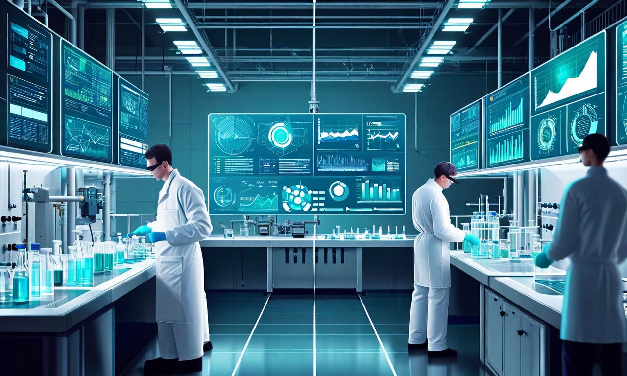 下水処理施設での検体採取から始まり、ウイルス検出、リアルタイムデータ分析、早期警戒システムへの統合までの廃水監視技術の全体的なプロセスを示すテクノロジー画像。複数の段階が相互に接続され、継続的な監視と迅速な対応能力を表現している。