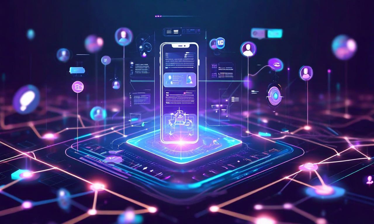 Digital illustration of an AI assistant interface surrounded by notification bubbles and connection lines forming a web pattern, representing user engagement mechanisms and ecosystem integration