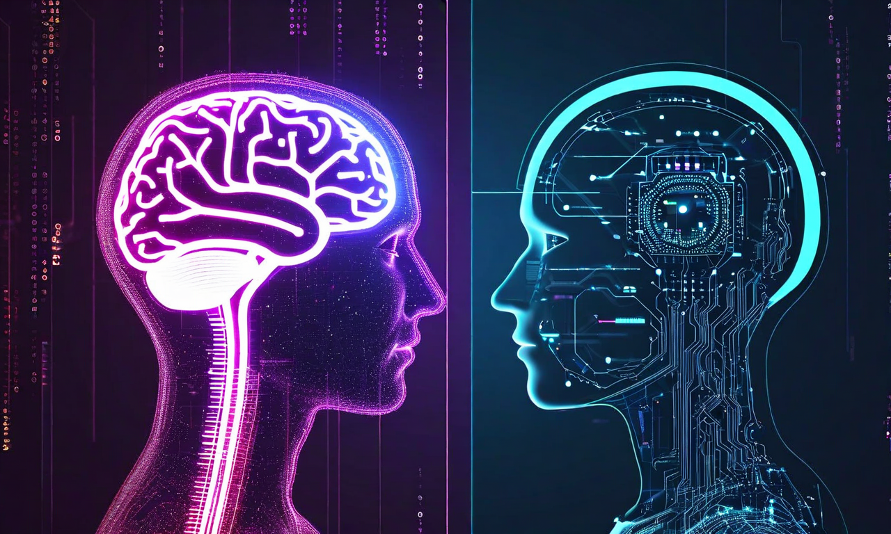 Split visualization comparing human persistent memory shown as connected neural networks versus AI agent stateless memory shown as fragmented circuits, with code elements floating between them on a dark technical background