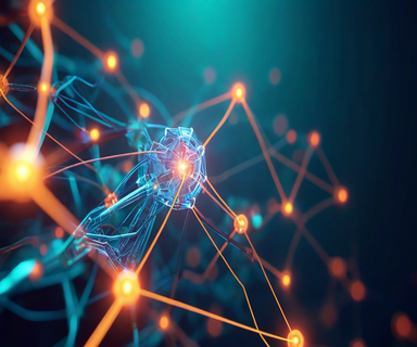 Abstract visualization of a neural network with a highlighted modified connection, suggesting the concept of knowledge editing in AI models and the distinction between behavioral changes and internal representations
