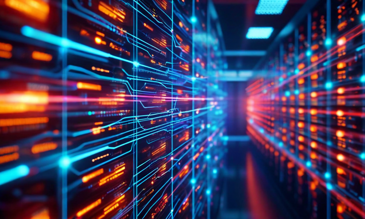 企業内部システムから未承認の外部AIモデルプロバイダーへ流出する機密データの経路を示す可視化図。内部システムは保護された状態で表示され、左側に配置。データ分類レベル(公開、内部、機密、制限付き)が色分けされて表示。データパケットが暗号化層を失いながら外部へ流出する様子を表現。右側の外部AIプロバイダーは脆弱で露出した状態で表示。ネットワーク接続を示す流線とノードで構成。