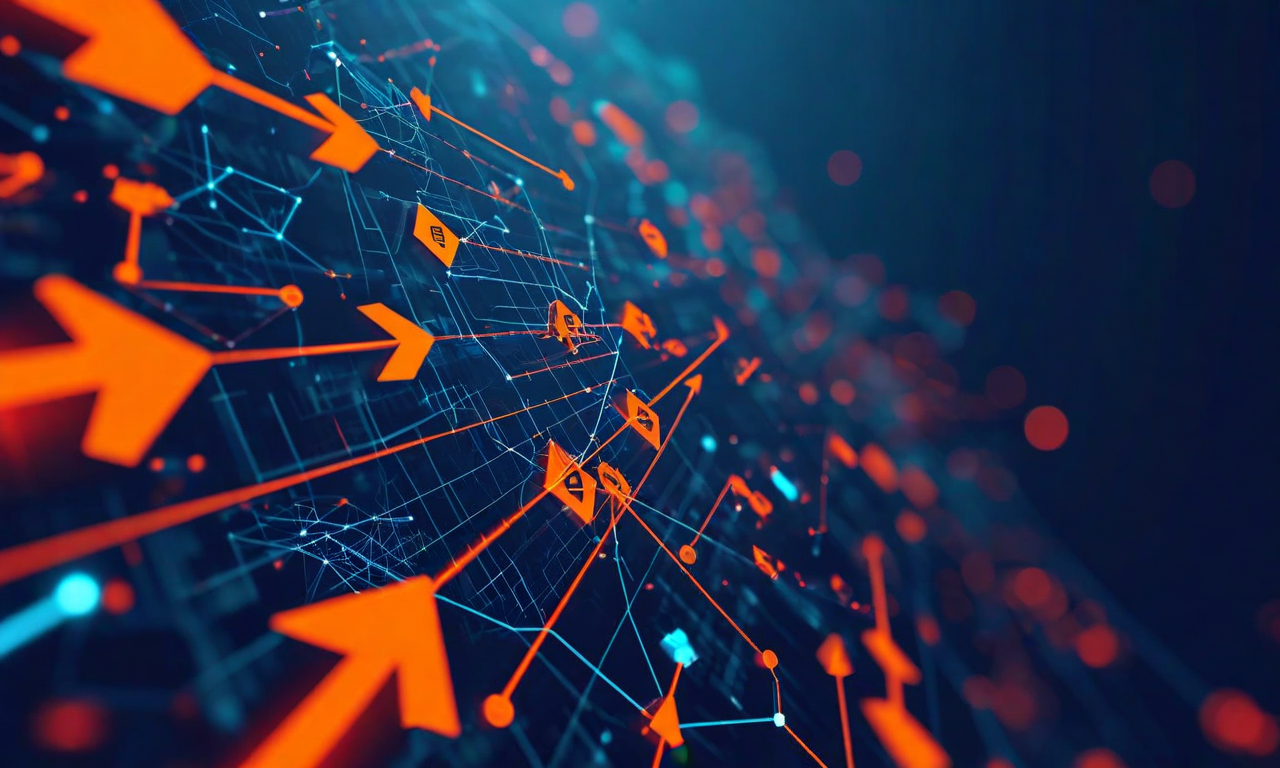 競合企業投資に伴うリスク要因を視覚化した抽象的なイラスト。複数の企業エンティティが幾何学的な形状で表現され、警告インジケーター、データ漏洩シンボル、ポートフォリオ企業間の緊張関係を示す線で相互接続されている。破られたバリアを通じた情報漏洩、利益相反を示す矛盾した矢印、紛争ゾーンを示す重なり合う円が含まれている。