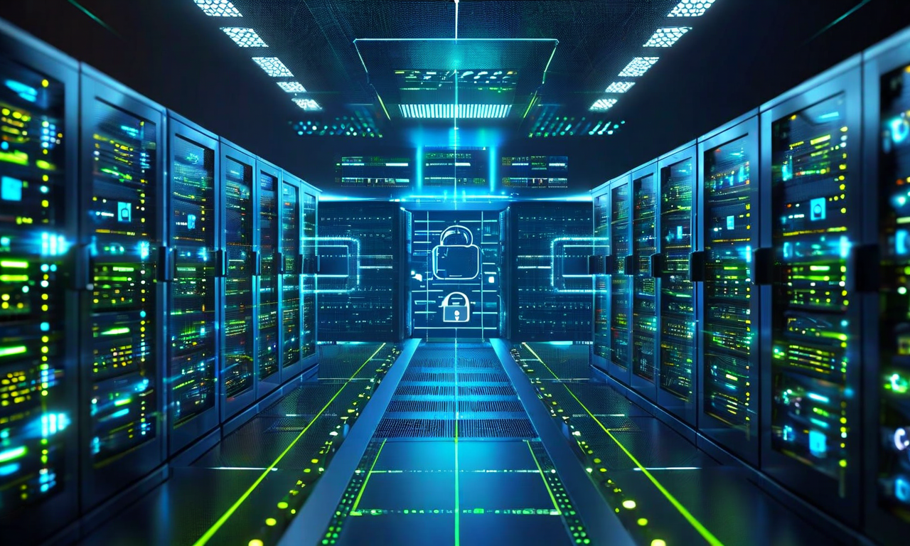 本番環境デプロイメント要件を表すシステムアーキテクチャ図。スケーラビリティ、信頼性、監視、セキュリティの4つの主要要素が統合されたエンタープライズグレードの推論インフラストラクチャを示す。クラウドサーバー、ロードバランサー、コンテナ化されたサービス、分散監視システムが相互接続され、データフローが可視化されている。