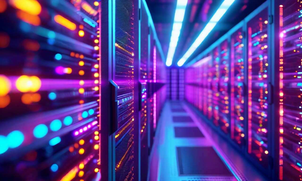 3D visualization of GPU infrastructure with glowing neural pathways and optimized data flow representing efficient LLM inference processing and dynamic batch scheduling