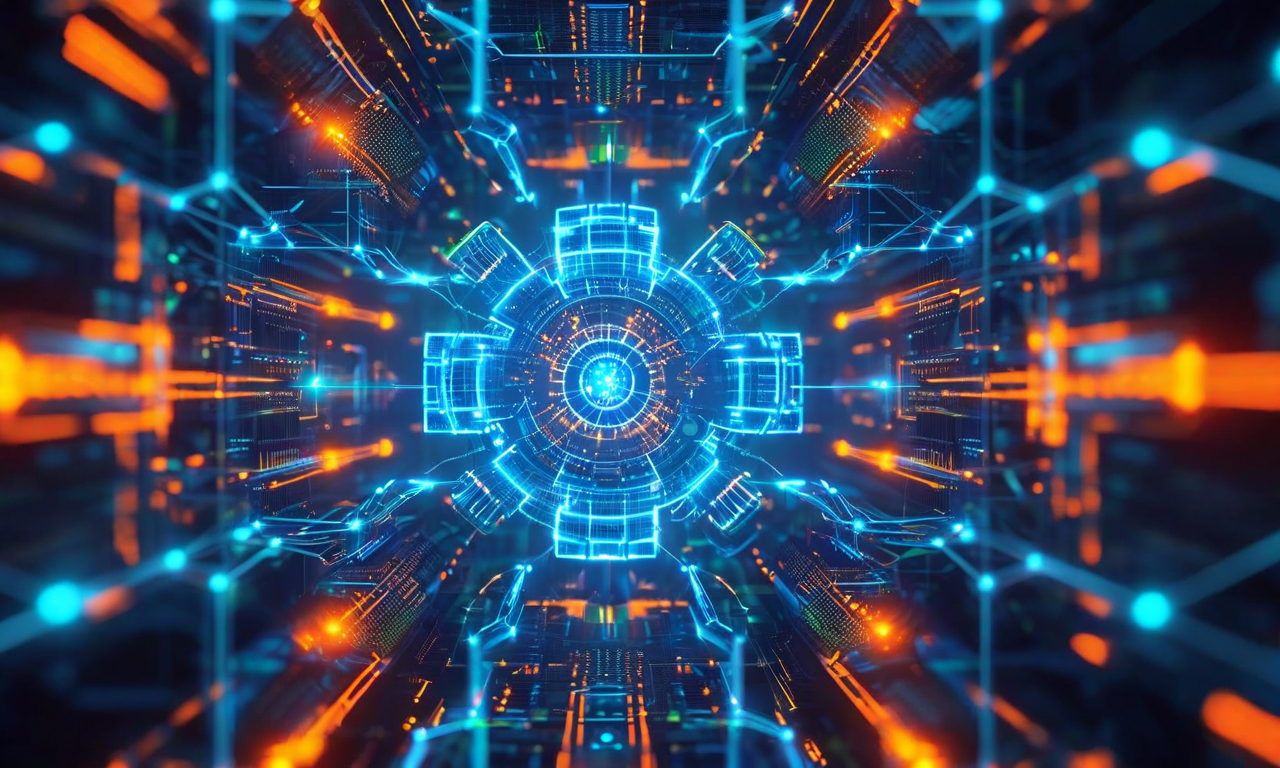 予測的レジリエンス設計の概念図。中央のシステムコアが複数の保護層に囲まれており、温度変動(熱勾配で表現)、圧力スパイク(動的ベクトルで表現)、部品劣化(自己修復経路で表現)などの環境ストレッサーに対応している。リアルタイム適応と自己修復能力を示す発光ノードと、システムの堅牢性を強調する相互接続されたフィードバックループが表示されている。