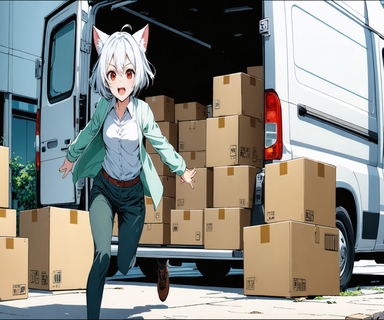 倉庫の裏路地をこっそり走る配送バンと、正門で別の方向を見ている門番を描いた、チップの不正な横流しを表すイラスト。