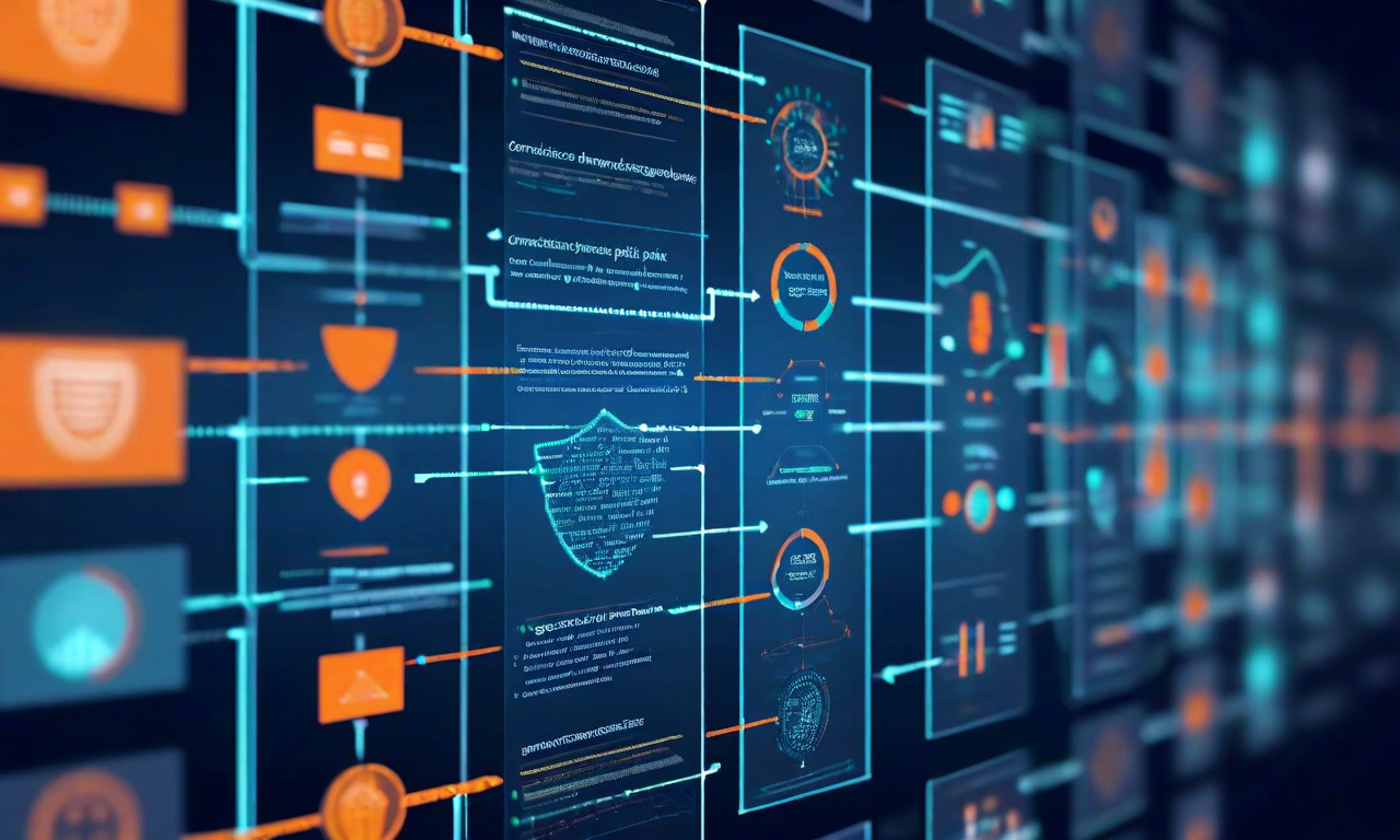 責任あるAI deployment戦略を表現した図解。段階的なパイロット実装から継続的監視、リスク評価、ガバナンスフレームワークまで、安全な展開プロセスの各段階を相互に接続された要素として視覚化したもの。セキュリティチェックポイント、監視ダッシュボード、ステークホルダー協力の仕組みが統合されている。