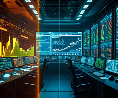 Split-screen illustration showing classified military intelligence documents and screens on the left merging with prediction market charts and financial data on the right, connected by flowing data streams, representing the exploitation of classified information for market advantage