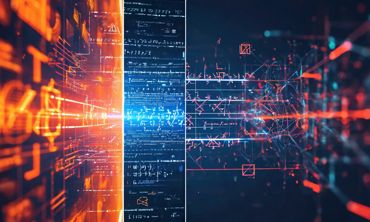Split-screen illustration contrasting a seemingly valid mathematical optimization formula on the left with its fragmented, logically inconsistent version on the right, representing hidden flaws in LLM-generated operations research formulations