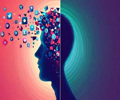 デジタルウェルネスとマインドフルなソーシャルメディア使用を表すイラスト