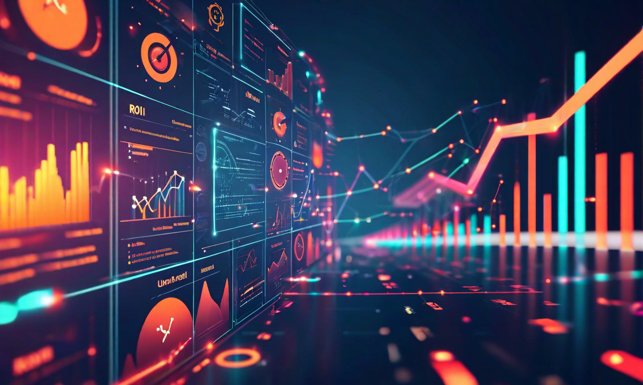 エンゲージメント指標からユーティリティ指標への転換を示す抽象的なビジュアル。左側は時間ベースの従来的な測定方法を表し、右側はROIと成果ベースの現代的な指標を表現。中央に両者を結ぶ動的な矢印があり、測定軸の変化を象徴している。