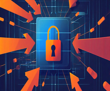 Illustration of a padlock blocking software updates on a Windows system, with disconnected network nodes representing blocked security patches and VPN distribution infrastructure