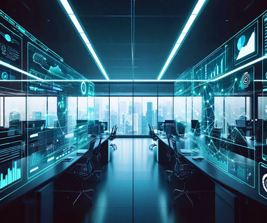 Split composition showing enterprise software interfaces on one side connecting with AI neural network visualization on the other, representing the relationship between traditional enterprise platforms and AI companies