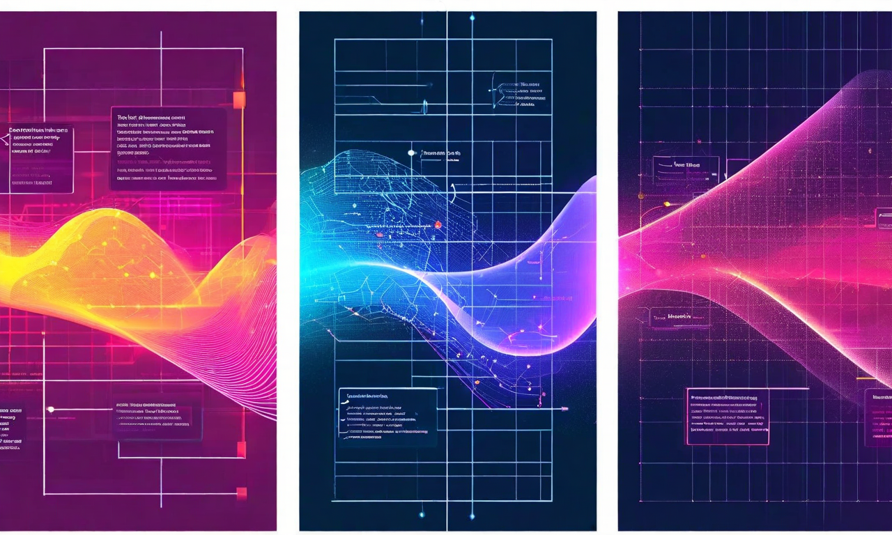 GOAT導入時の3つの主要リスク(過学習、分布シフト、訓練不安定性)を並列で視覚化した図。各リスクシナリオは左から右へ配置され、その下に対応する緩和戦略が示されている。ニューラルネットワークのノード、データフロー、グラデーション曲線などのテクノロジカルな要素で表現されている。