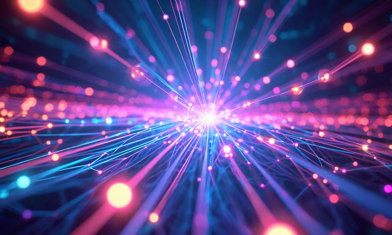 Abstract visualization of neural network attention mechanisms showing interconnected nodes with varying intensity light streams, representing non-uniform attention weight distribution with bright focal points and fading background connections